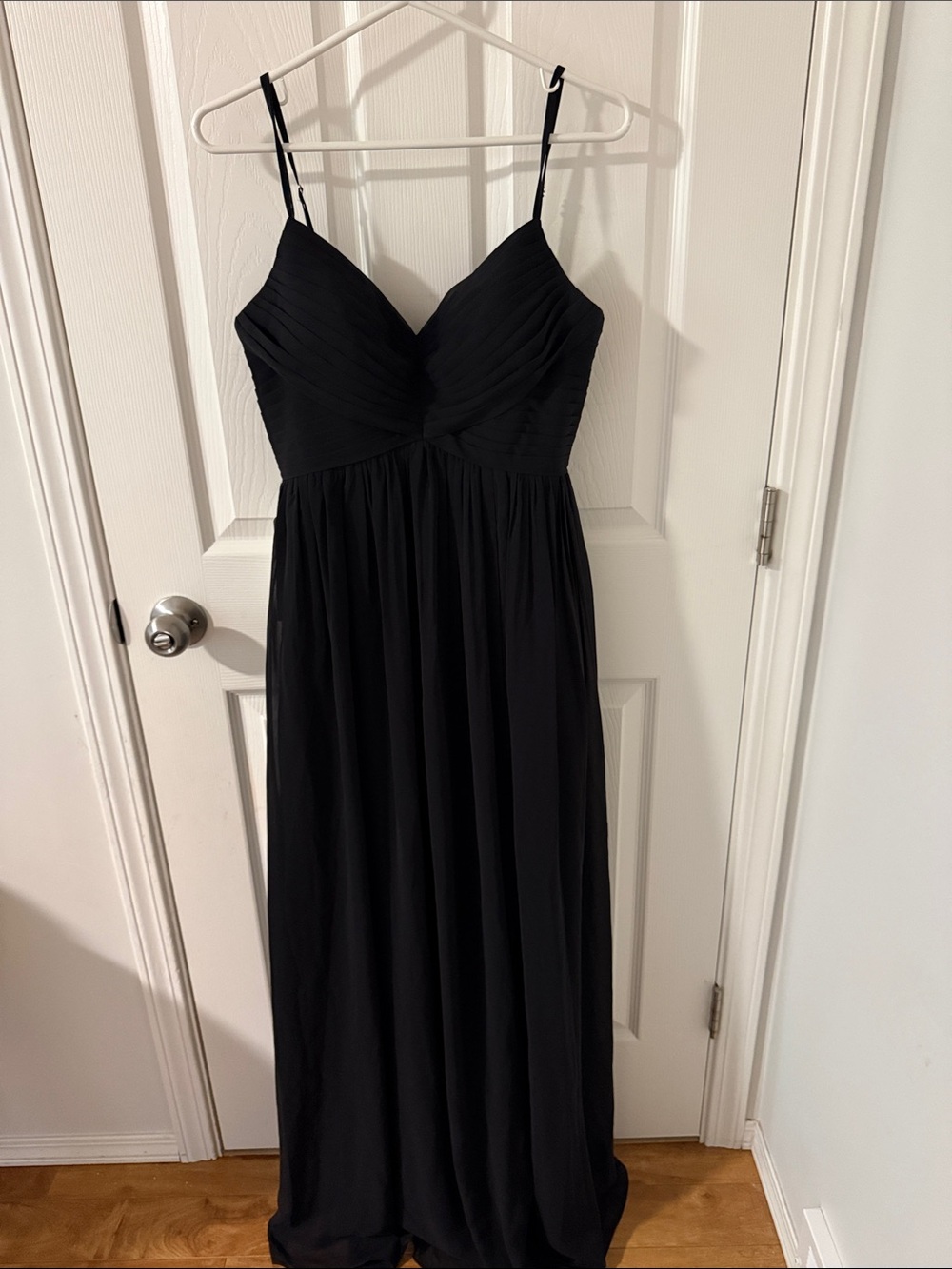 Azazie Black Chiffon Sweetheart Maxi Dress